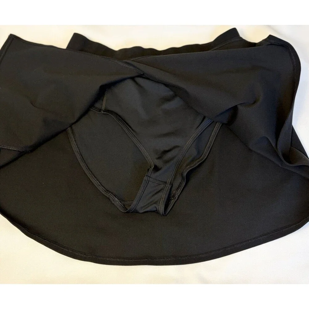 ALO Yoga Alosoft Backspin Skirt Black Pull On Slit Built In Brief Athletic XS